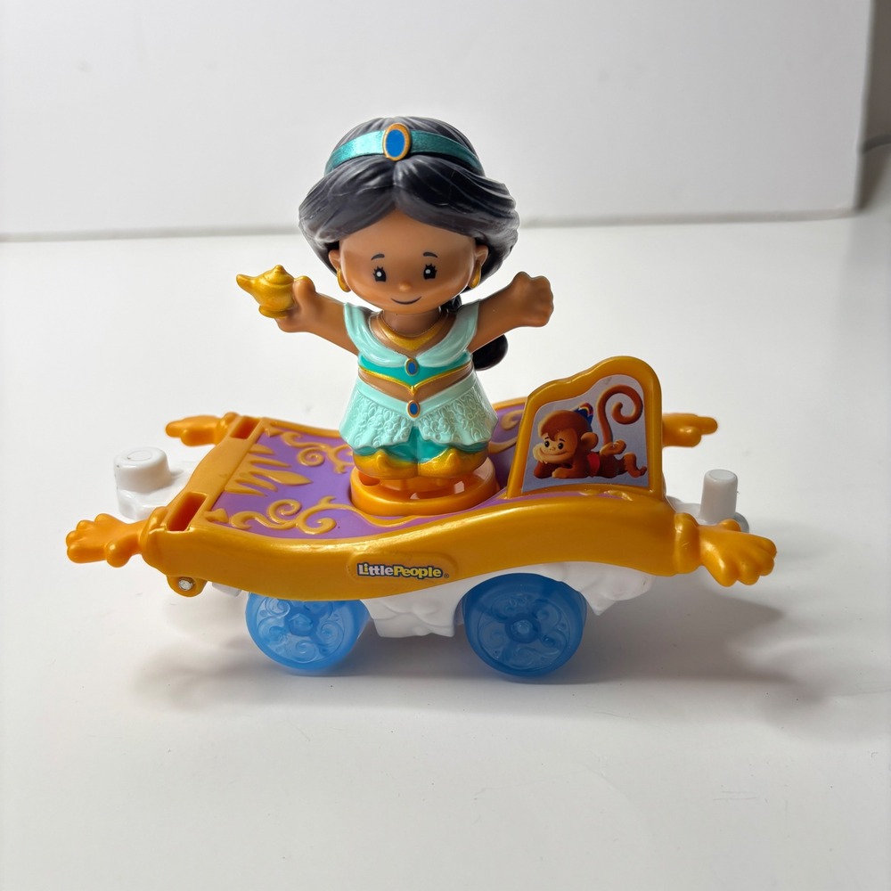 Little People Disney Princess Jasmine Parade Float Magic Carpet Rolling w Lamp